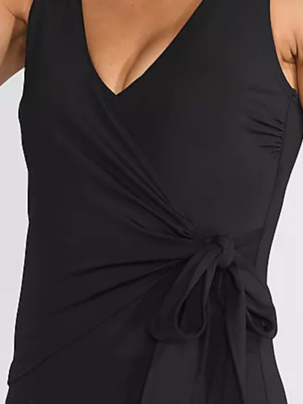 Anne Cole Black Wrap-Front One-Piece Swimsuit